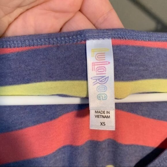 Lularoe Classic T Heather Blue Stripes - Picture 6 of 8